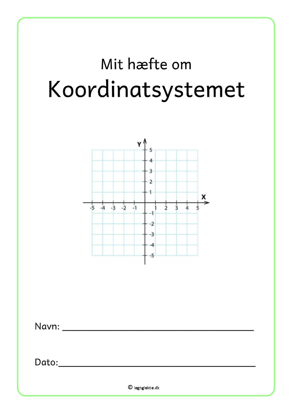 Opgavehæfte til matematik 3. klasse med lette opgaver om koordinatsystem.