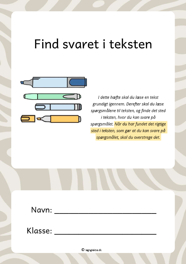 Danskopgaver til 4. - 6. klasse om tekstanalyse.