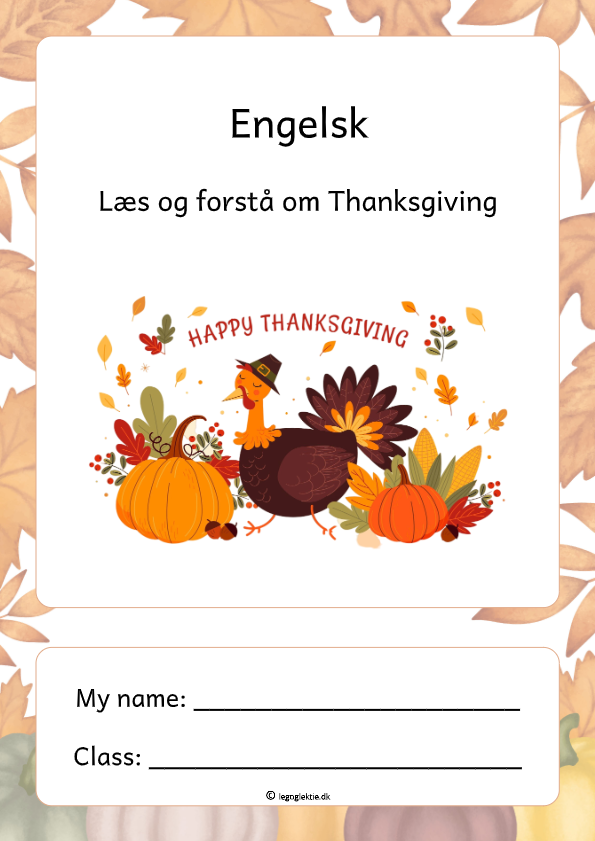 Engelskopgaver 5. - 6. klasse om thanksgiving.