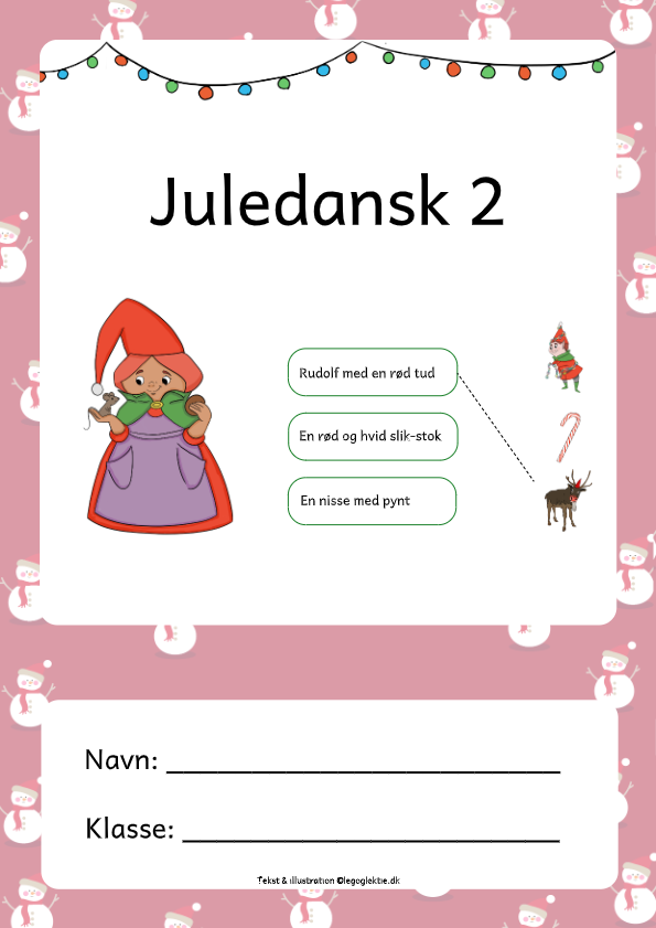 Juleopgaver til dansk 2. klasse.