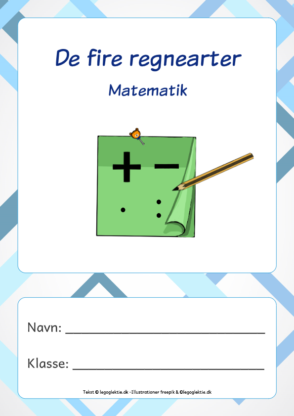 Opgavehæfte i matematik 4. - 5. klasse, løs regnestykker med de fire regnearter.