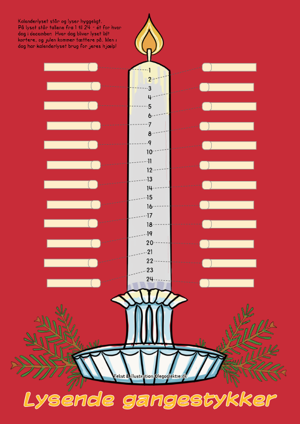 Lysende gangestykker er et julespil, juleaktivitet, hvor dit barn kan træne gange.