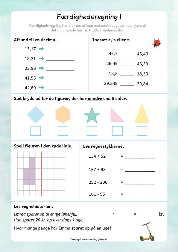 matematik 4. klasse færdighedsregning