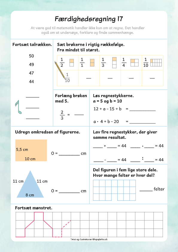 matematik 4. klasse færdighedsregning