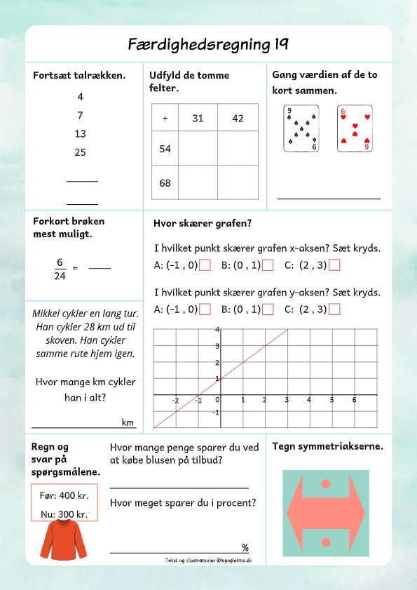 matematik 4. klasse færdighedsregning