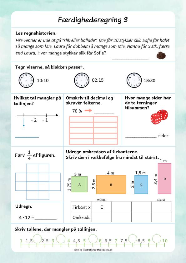 matematik 4. klasse færdighedsregning