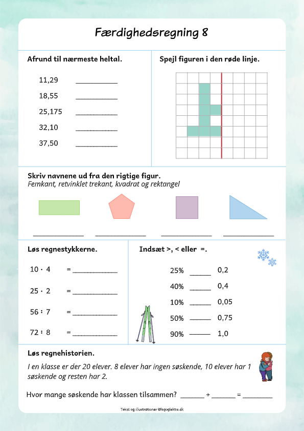 matematik 4. klasse færdighedsregning