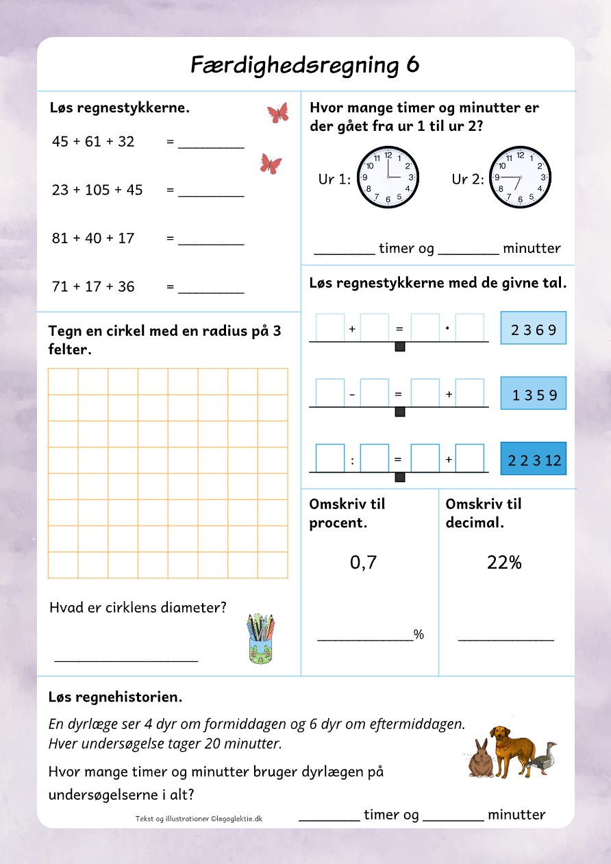 Færdighedsregning 6 – matematik 5. klasse