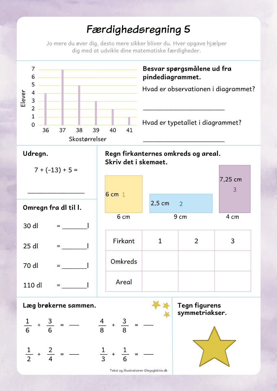 Færdighedsregning 5 – matematik 5. klasse