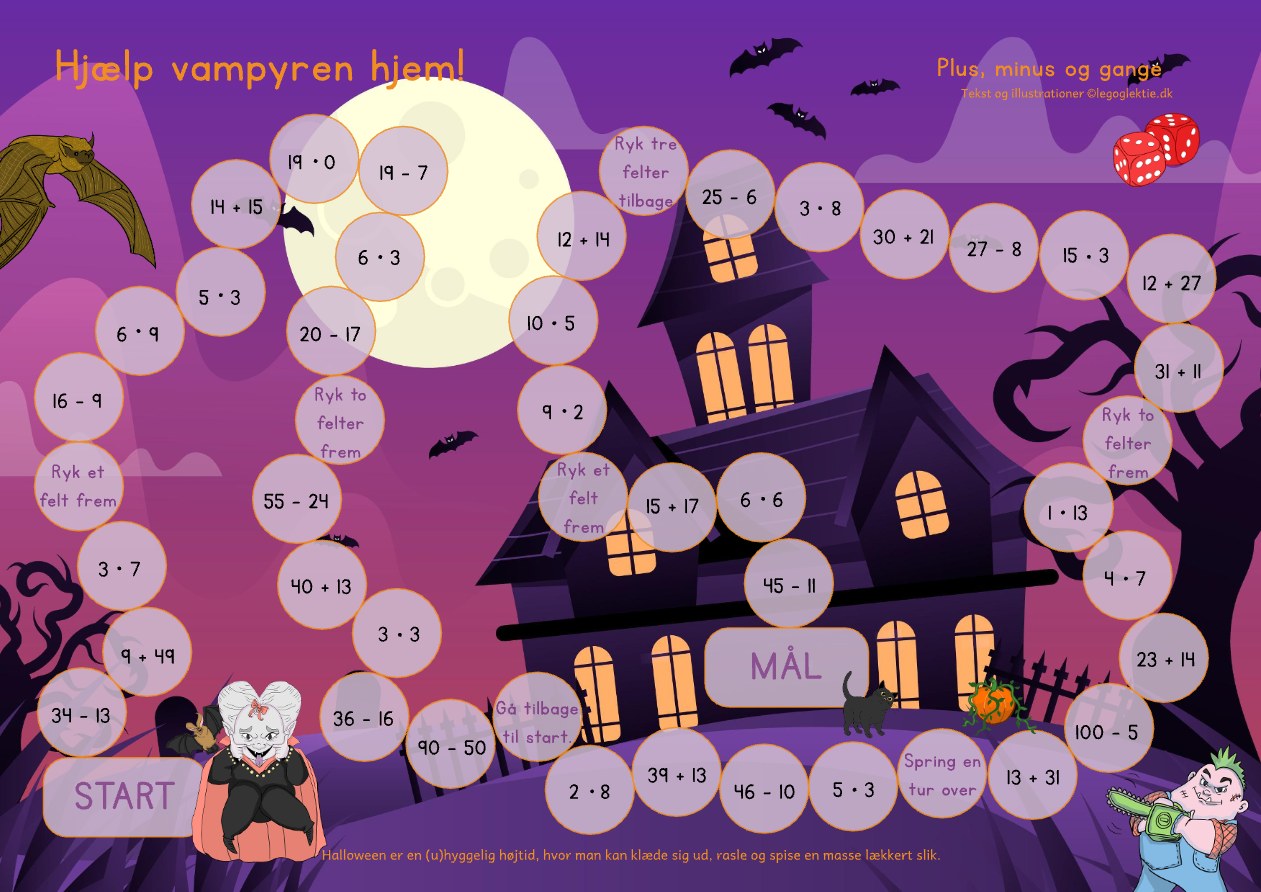 Hjælp vampyren hjem – matematik 3. – 4. klasse